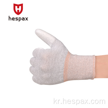 Hespax PU Fingertips 코팅 터치 스크린 작업 장갑